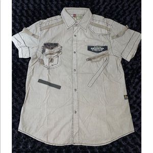 Light Green Short Sleeve Button Down Men’s Shirt